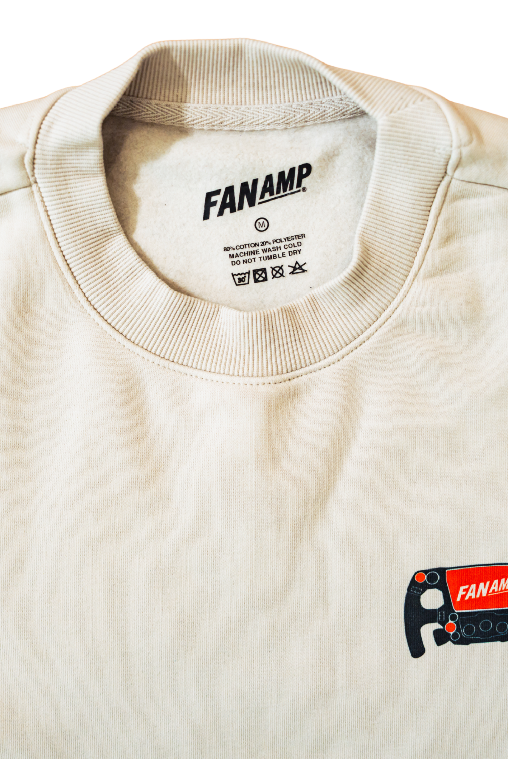 Close up of the tag of the Bone Make The Pass crewneck