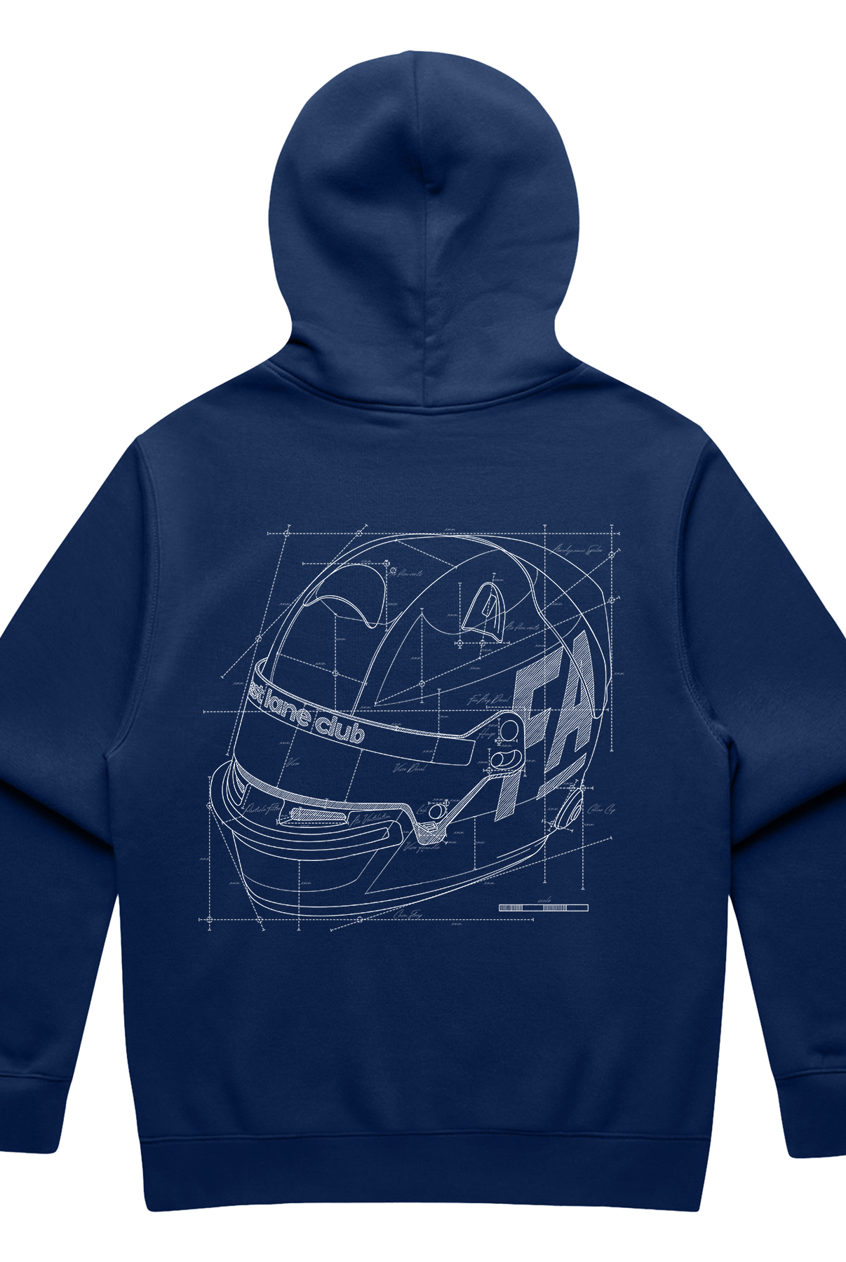 Back of the Safety First Cobalt Hoodie