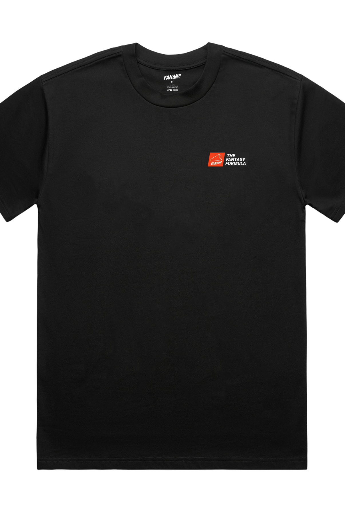 Front of the Fantasy Strategist black t-shirt