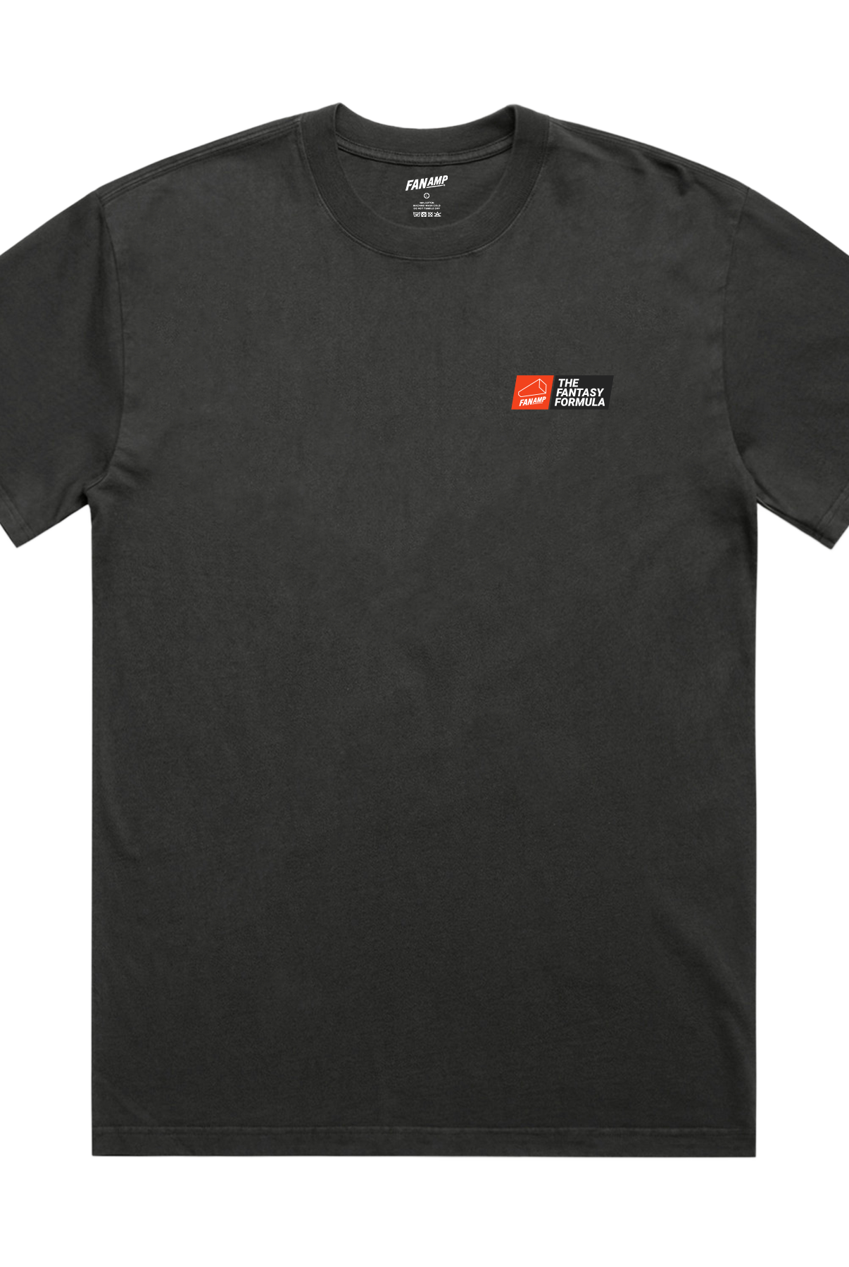 Front of the Fantasy Strategist Faded Coal t-shirt