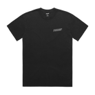 Front of the Safety First Faded Black t-shirt